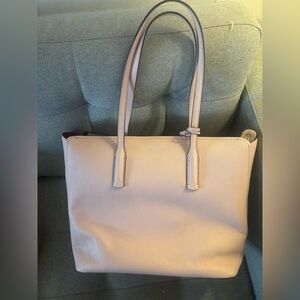 KS Light Pink Leather Tote Bag